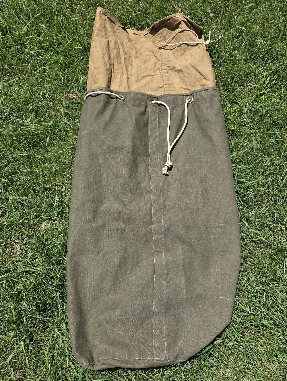 Vintage Abercrombie & Fitch Canvas Duffle Bag Drawstring Utility Pack Sack 50s